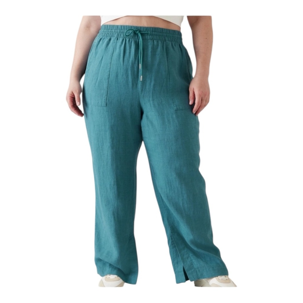 Athleta Retreat Linen High Rise Wide Leg Pant